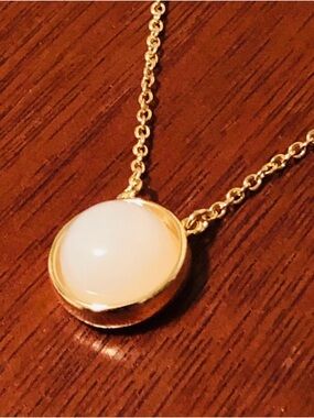 Lucky Brand Gold Necklace with White Cabochon